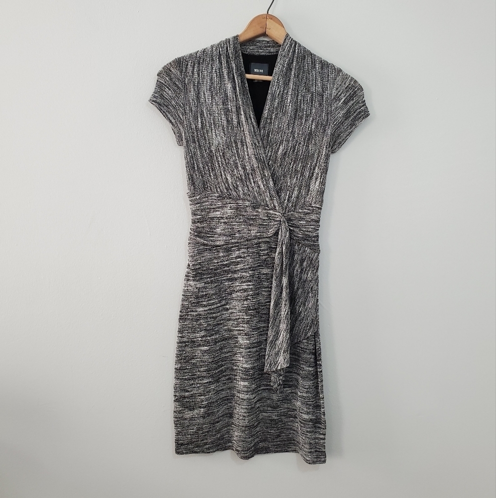 Anthro Maeve Marled Knit Faux Wrap Dress